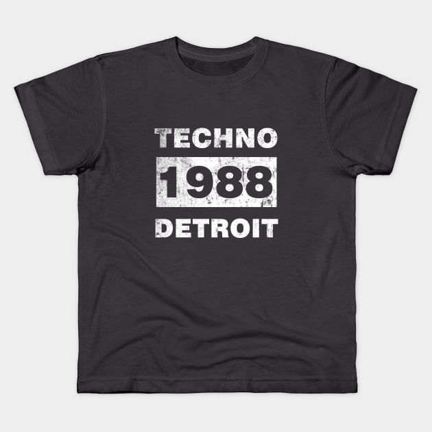 TECHNO 1988 DETROIT Kids T-Shirt by KIMIDIGI